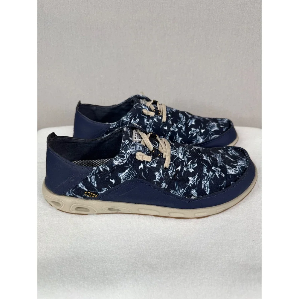 Columbia PFG Bahama Vent Loco II Boat Shoes Mens 11 Navy Blue Marlin Print